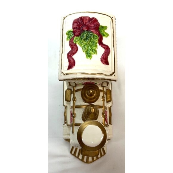 Porcelain Train Trinket Box With Hinged Lid & Gold Accents - Picture 8 of 12